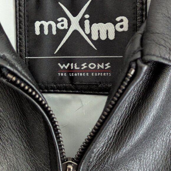 Maxima From Wilson's Leather Women's Black Leather Jacket, Size 8 (M) - Picture 3 of 4